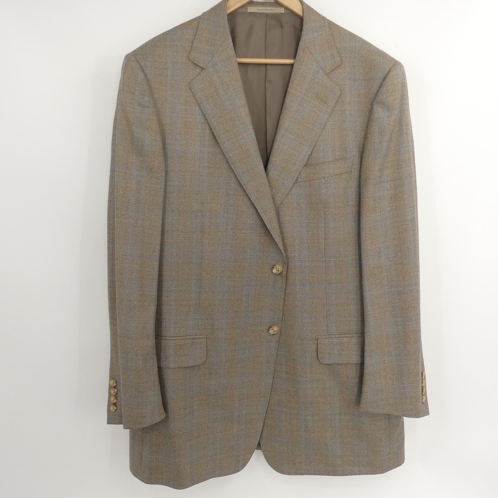 Ermenegildo Zegna Blazer Plaid Trofeo Wool Su Misura 56L IT 44L US